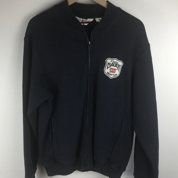 Vintage 90s Eddie Bauer patch logo sweatshirt large full zip - Picture 2 of 6
